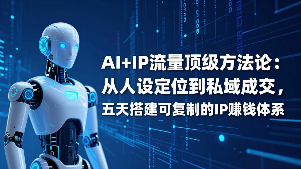 AI+IP顶级方法论:从人设定位到私域成交,五天搭建可复制的IP赚钱体系-想要创业