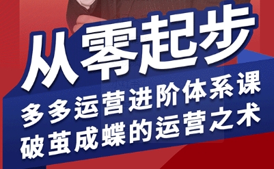 拼多多运营进阶系统课，从零起步，多多运营进阶体系课，破茧成蝶的运营之术（更新26年4月）-想要创业