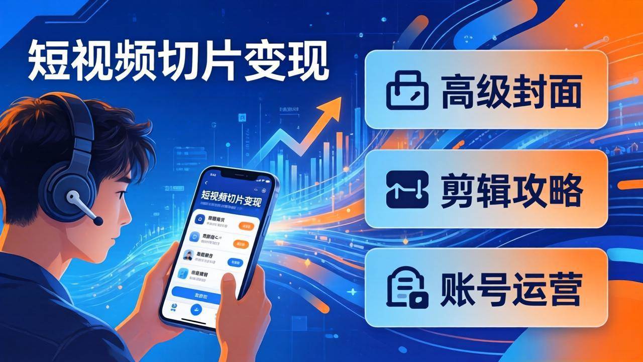 （17758期）短视频切片变现速成班2.0：高级封面+剪辑攻略+账号运营，0基础小白快速入局副业-想要创业