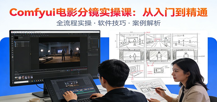 ComfyUI电影分镜实操课：分镜一致性，全流程AI视频制作，零基础也能做专业分镜-想要创业