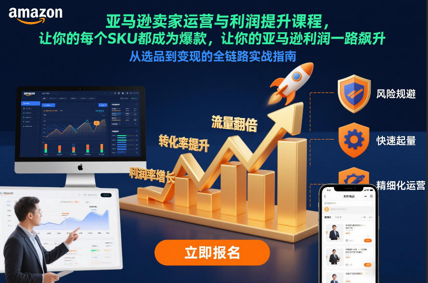 亚马逊卖家运营与利润提升课程,让你的每个SKU都成为爆款,让你的亚马逊利润一路飙升(更新12月)-想要创业