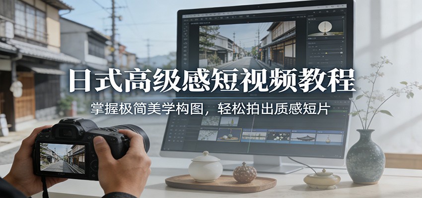 日式高级感短视频教程：掌握极简美学构图，轻松拍出质感短片-想要创业