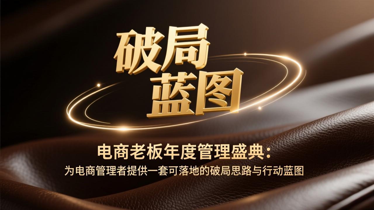 电商老板年度管理盛典：为电商管理者提供一套可落地的破局思路与行动蓝图-想要创业