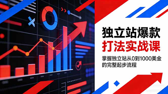 独立站爆款打法实战课，掌握独立站从0到1000美金的完整起步流程-想要创业