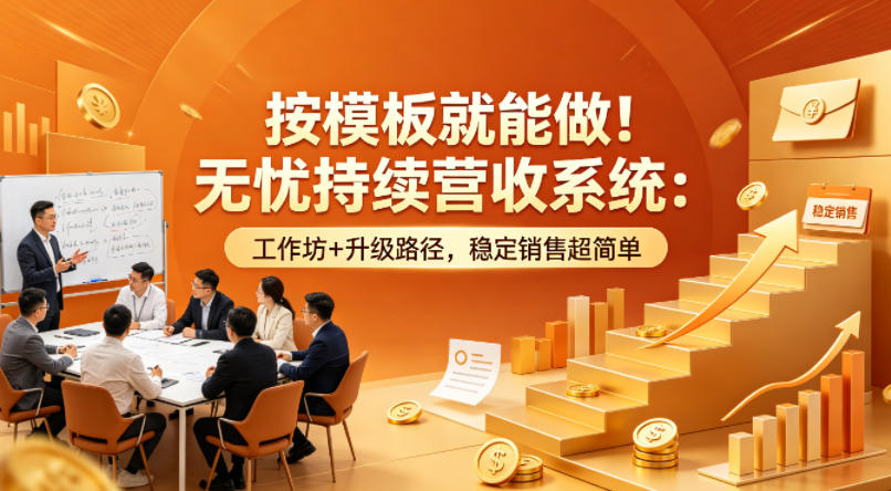 按模板就能做！无忧持续营收系统：工作坊+升级路径，稳定销售超简单【原创双语字幕】-想要创业