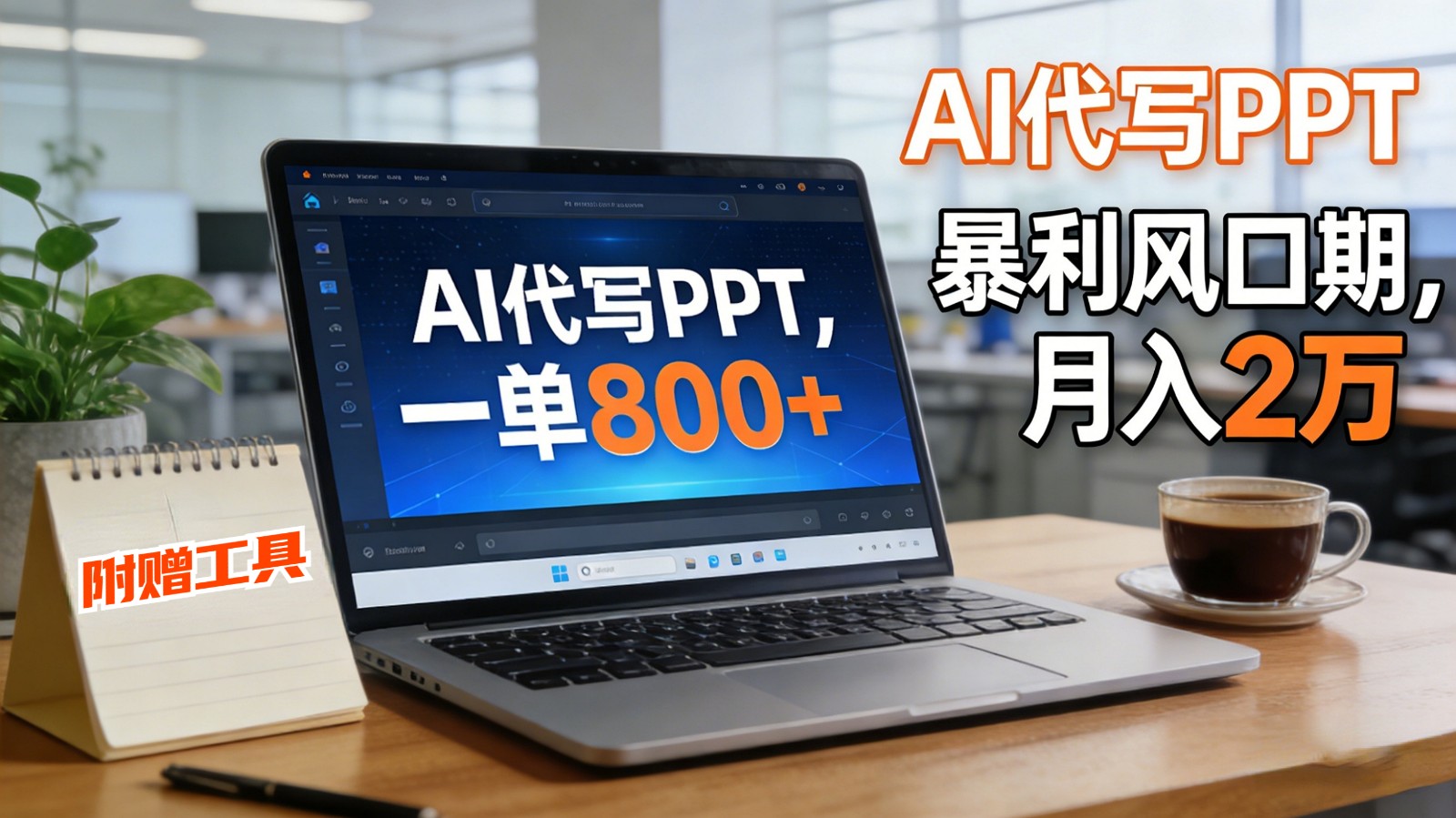 AI 代写做 PPT！一单狂赚 800+，风口期月入 2 万(工具 + 提示词直接送)-想要创业