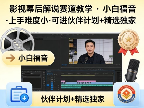 某大佬的影视幕后解说赛道教学，小白福音，上手难度小，可进伙伴计划+精选独家-想要创业