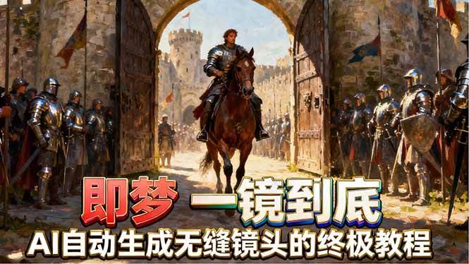 （18241期）即梦AI一镜到底终极教程，智能补帧+运镜技巧，AI自动生成无缝丝滑长镜头高效出片-想要创业