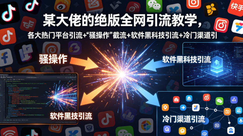 某大佬的绝版全网引流教学，各大热门平台引流+”骚操作”截流+软件黑科技引流+冷门渠道引流等-想要创业