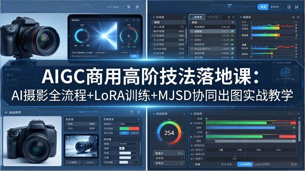 （18254期）AIGC商用高阶技法落地课：AI摄影全流程+LoRA训练+MJSD协同出图实战教学-想要创业