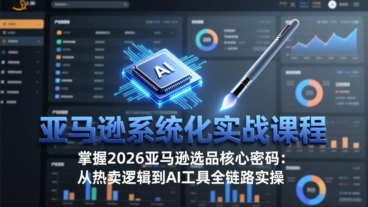 亚马逊系统化实战课-更新3月：2026最新选品方法论，从热卖原因分析到AI作图，提升选品成功率-想要创业