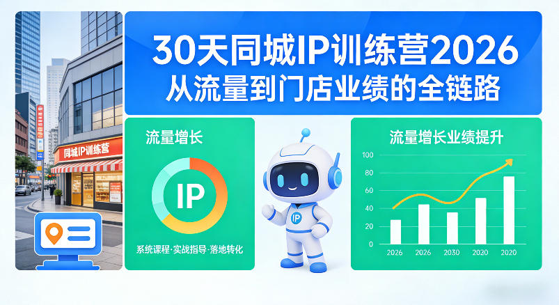 30天同城IP训练营2026年，从流量到门店业绩的全链路-想要创业