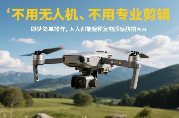 不用无人机、不用专业剪辑，即梦简单操作，人人都能轻松复刻质感航拍大片-想要创业