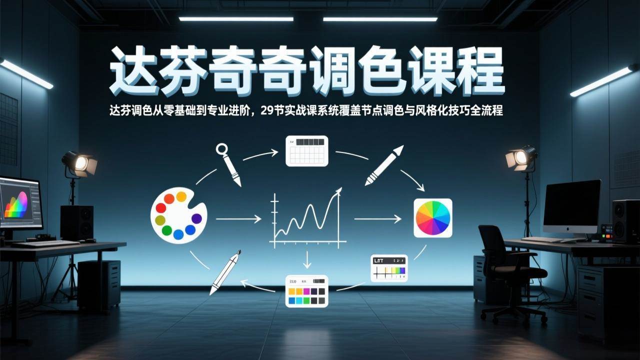 (17484期)达芬奇调色从零基础到专业进阶,29节实战课系统覆盖节点调色与风格化技巧全流程-想要创业