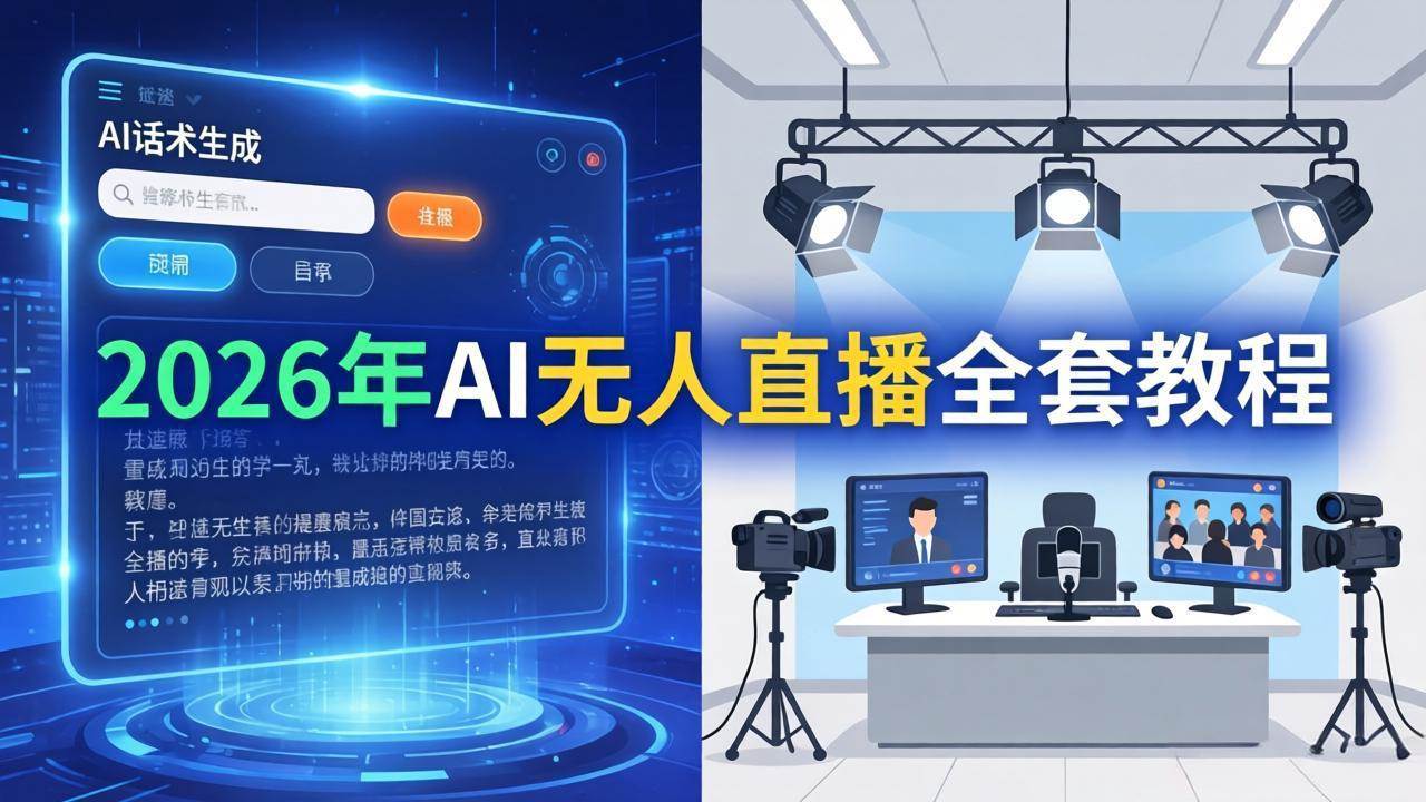 （17953期）2026年AI无人直播全套教程：OBS安装+软件配置+直播间搭建+话术生成+一键开播实操-想要创业