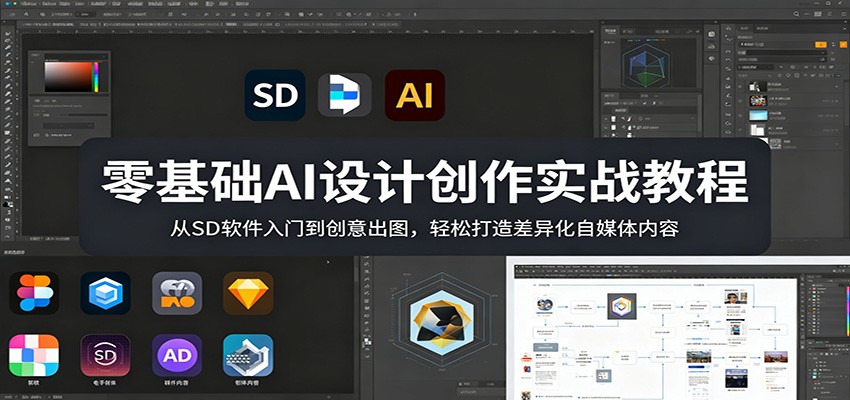零基础AI设计创作实战教程：从SD软件入门到创意出图，轻松打造差异化自媒体内容-想要创业