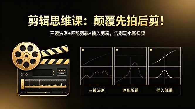 （18285期）剪辑思维课：颠覆先拍后剪！三镜法则+匹配剪辑+插入剪辑，告别流水账视频-想要创业