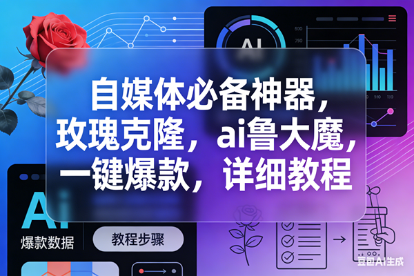 （17766期）玫瑰克隆，ai鲁大魔工具，自媒体必备神器，一键爆款，详细教程。-想要创业