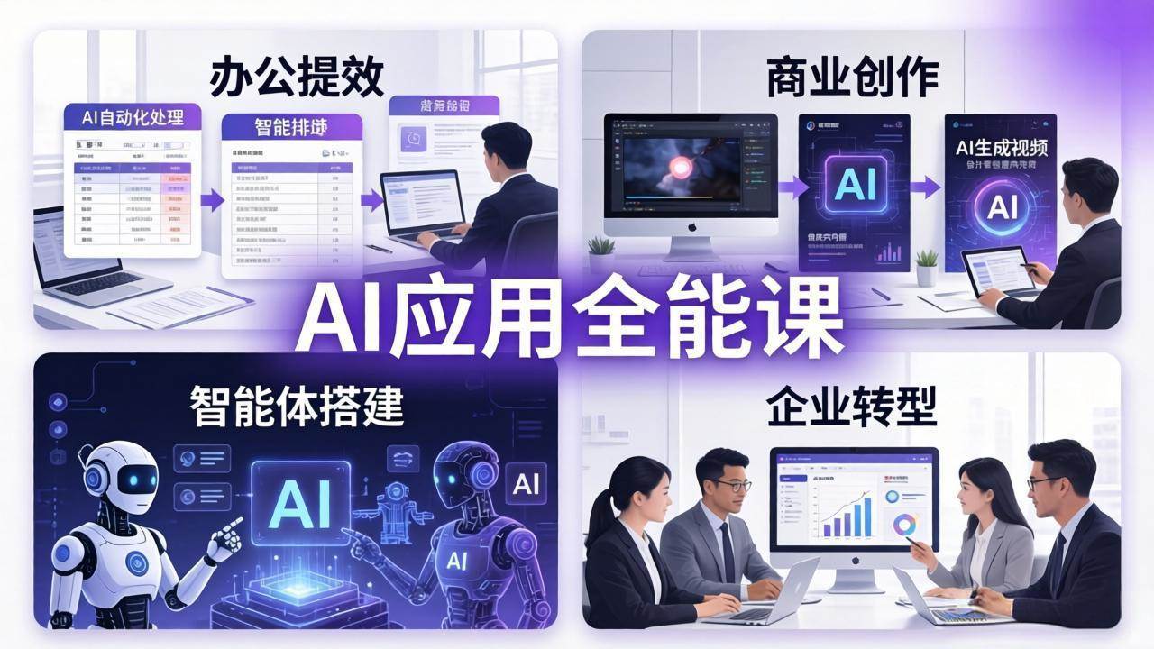 （18042期）AIGC 应用师全能课-更新：办公提效、商业创作、智能体搭建、企业转型，一站式学会AI应用-想要创业