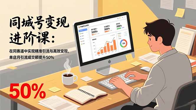 同城号变现进阶课：在同城赛道中实现精准引流与高效变现，单店月引流成交额提升50%-想要创业