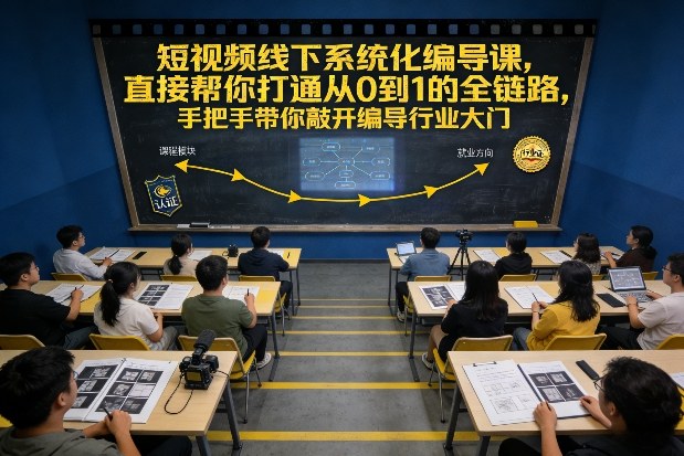 短视频线下系统化编导课，直接帮你打通从0到1的全链路，手把手带你敲开编导行业大门-想要创业