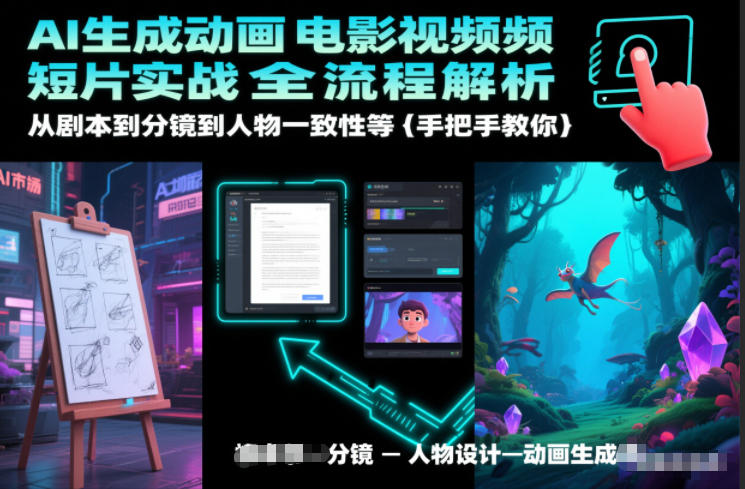 AI生成动画电影视频短片实战全流程解析，从剧本到分镜到人物一致性等手把手教你-想要创业