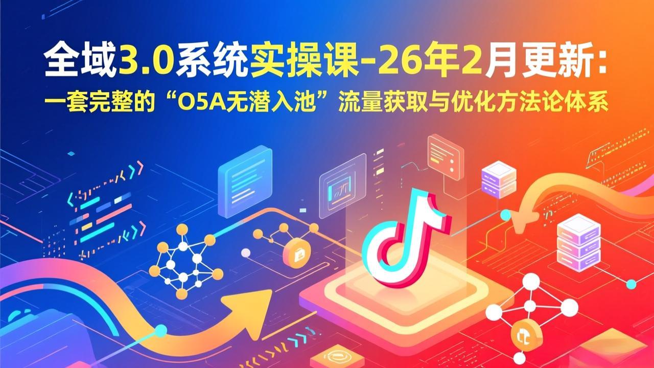 全域3.0系统实操课-26年2月更新：一套完整的“O5A无潜入池”流量获取与优化方法论体系-想要创业