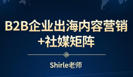 shirle老师·B2B企业出海内容营销+社媒矩阵-想要创业