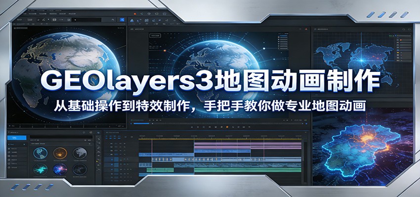 GEOlayers3地图动画制作：从基础操作到特效制作，手把手教你做专业地图动画-想要创业