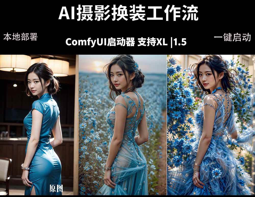 （18268期）ComfyUI人像写真摄影工作流：本地一键部署，换装换场景换脸全搞定，影楼效率翻倍-想要创业