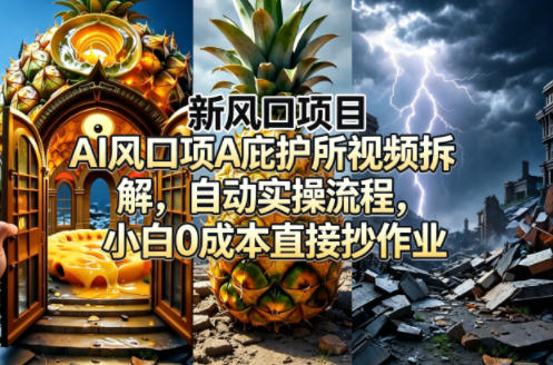 新风口项目AI庇护所视频拆解，自动实操流程，小白0成本直接抄作业-想要创业