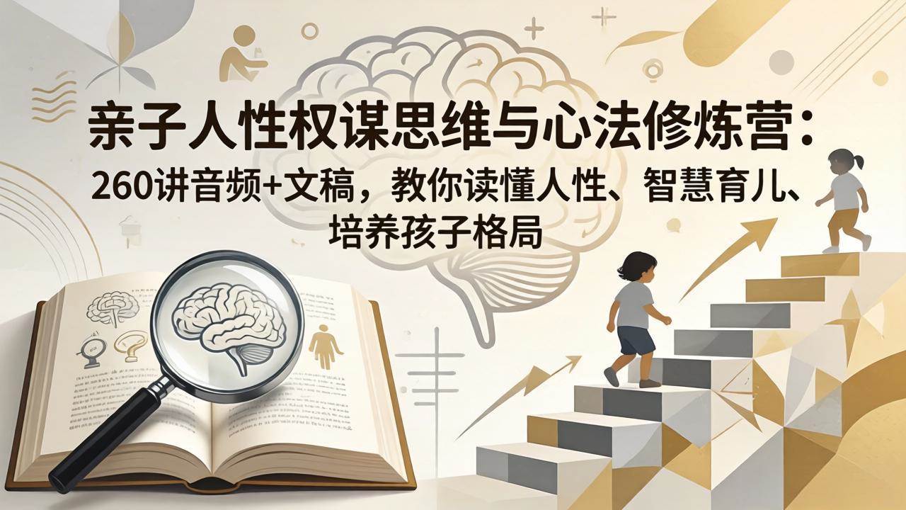 （18076期）亲子人性权谋思维与心法修炼营：260讲音频+文稿，教你读懂人性、智慧育儿、培养孩子格局-想要创业