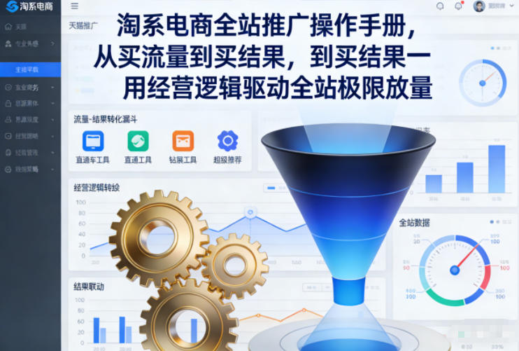 淘系电商全站推广操作手册，从买流量到买结果一用经营逻辑驱动全站极限放量-想要创业