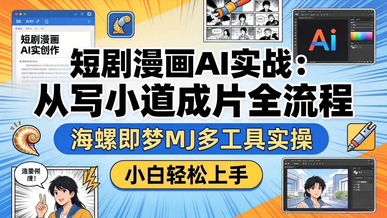 （17945期）短剧漫画AI实战：从写小说到成片全流程，海螺即梦MJ多工具实操，小白轻松上手-想要创业