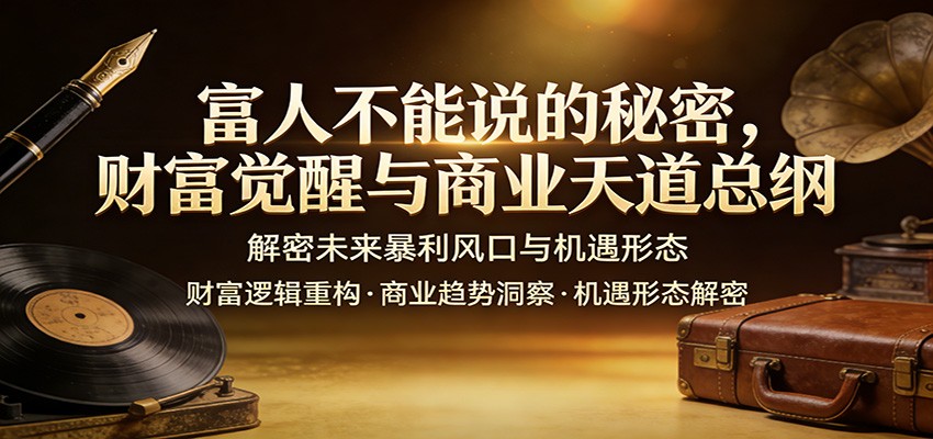 富人不能说的秘密，财富觉醒与商业天道总纲，解密未来暴利风口与机遇形态-想要创业