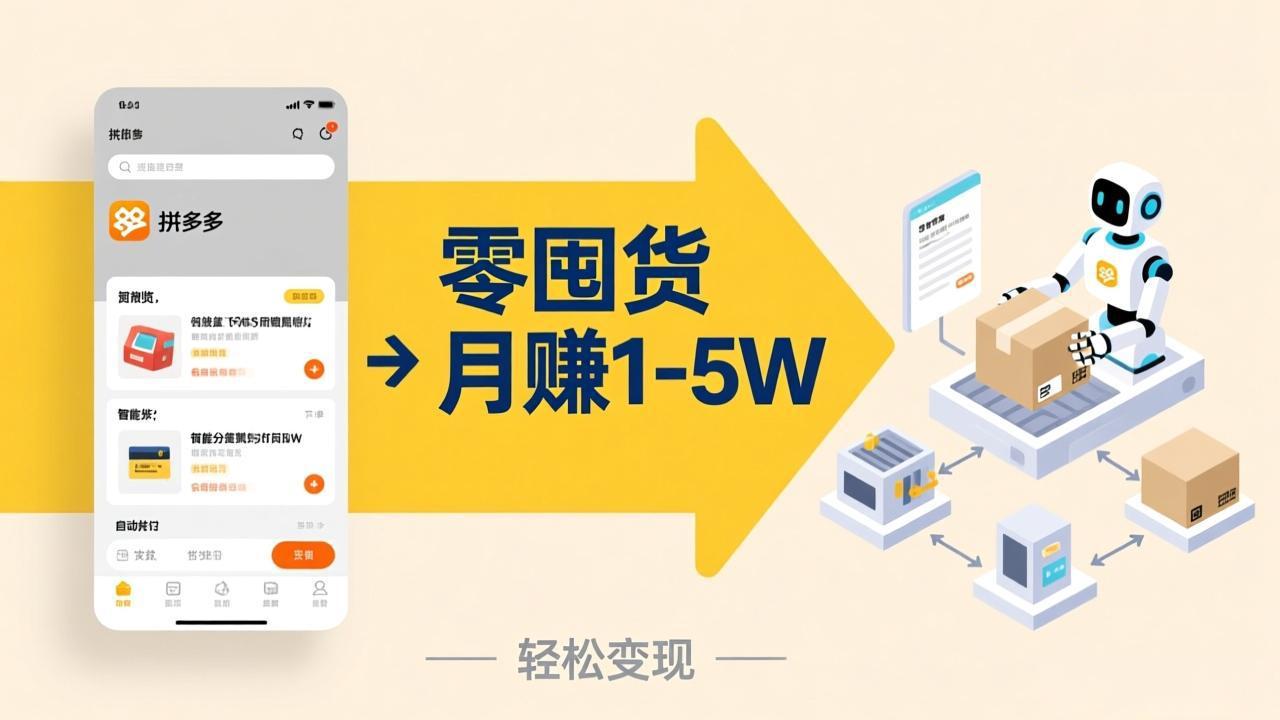 不用囤货不用跑单!拼多多虚拟玩法,机器人管理发货和客服,帮你月赚 1-5W-想要创业