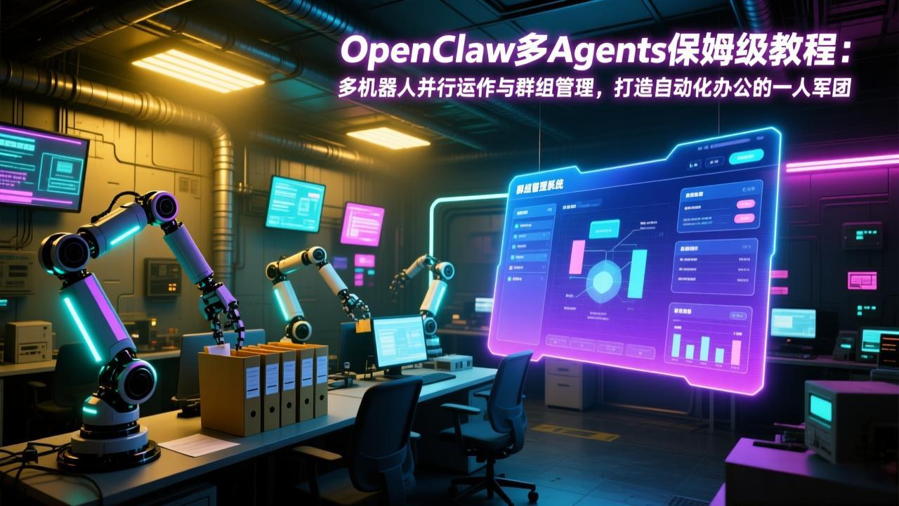 OpenClaw多Agents保姆级教程：多机器人并行运作与群组管理，打造自动化办公的一人军团-想要创业