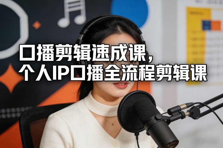 口播剪辑速成课，个人IP口播全流程剪辑课-想要创业