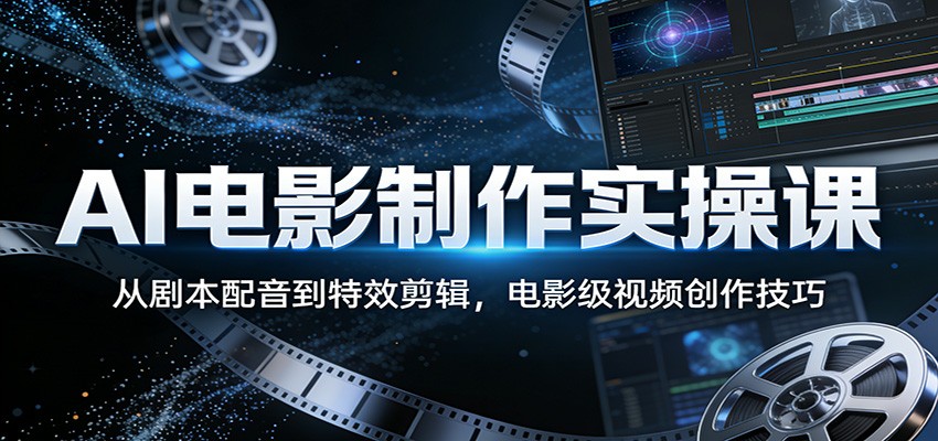 AI电影制作实操课:从剧本配音到特效剪辑,电影级视频创作技巧 AI电影制作实操课:从剧本配音到特效剪辑,电影级视频创作技巧