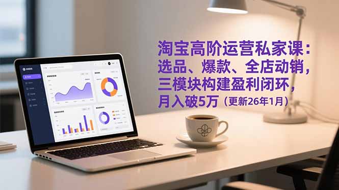 淘宝高阶运营私家课：选品、爆款、全店动销，三模块构建盈利闭环，月入破5万(更新26年1月-想要创业