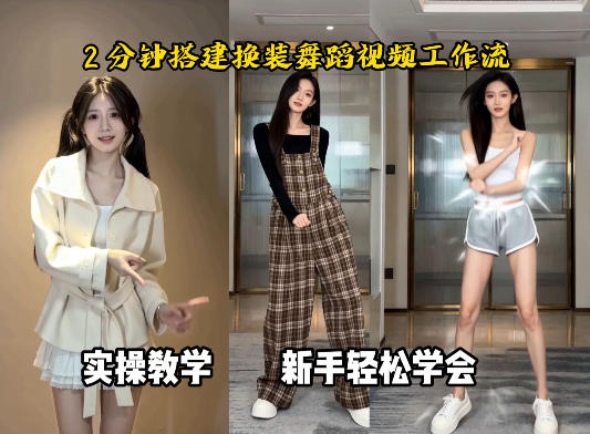 通过Coze工作流，制作《跳舞卡点换装视频》，两分钟制作完成，从0到1演示搭建过程-想要创业