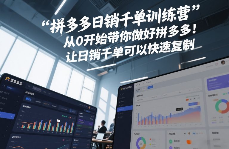 拼多多日销千单训练营，从0开始带你做好拼多多，让日销千单可以快速复制(更新26年3月)-想要创业