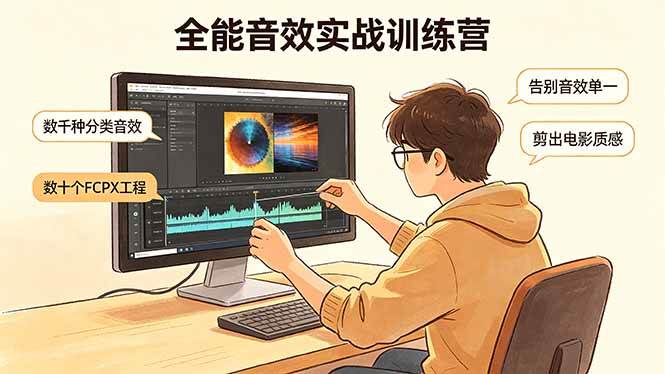 （18287期）全能音效实战训练营：数千种分类音效+数十个FCPX工程，告别音效单一，剪出电影质感-想要创业