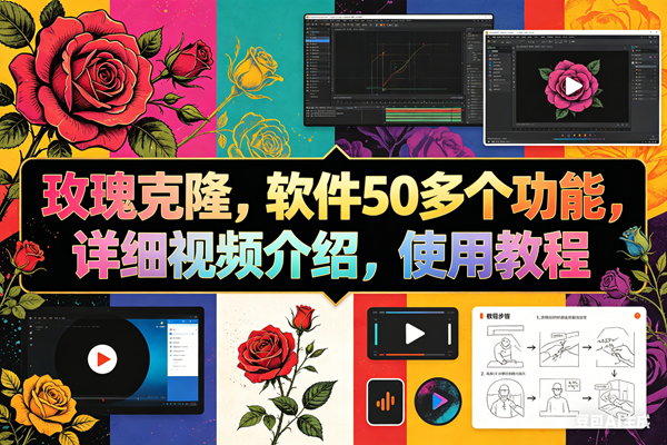 （18093期）玫瑰克隆工具，ai智能体软件，自媒体神器，一键爆款，60多个功能详细教程-想要创业