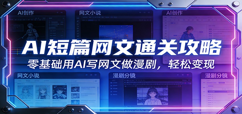 AI短篇网文通关攻略:零基础用AI写网文做漫剧,轻松变现-想要创业