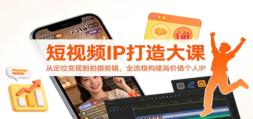 短视频IP打造大课:从定位变现到拍摄剪辑,全流程构建高价值个人IP-想要创业