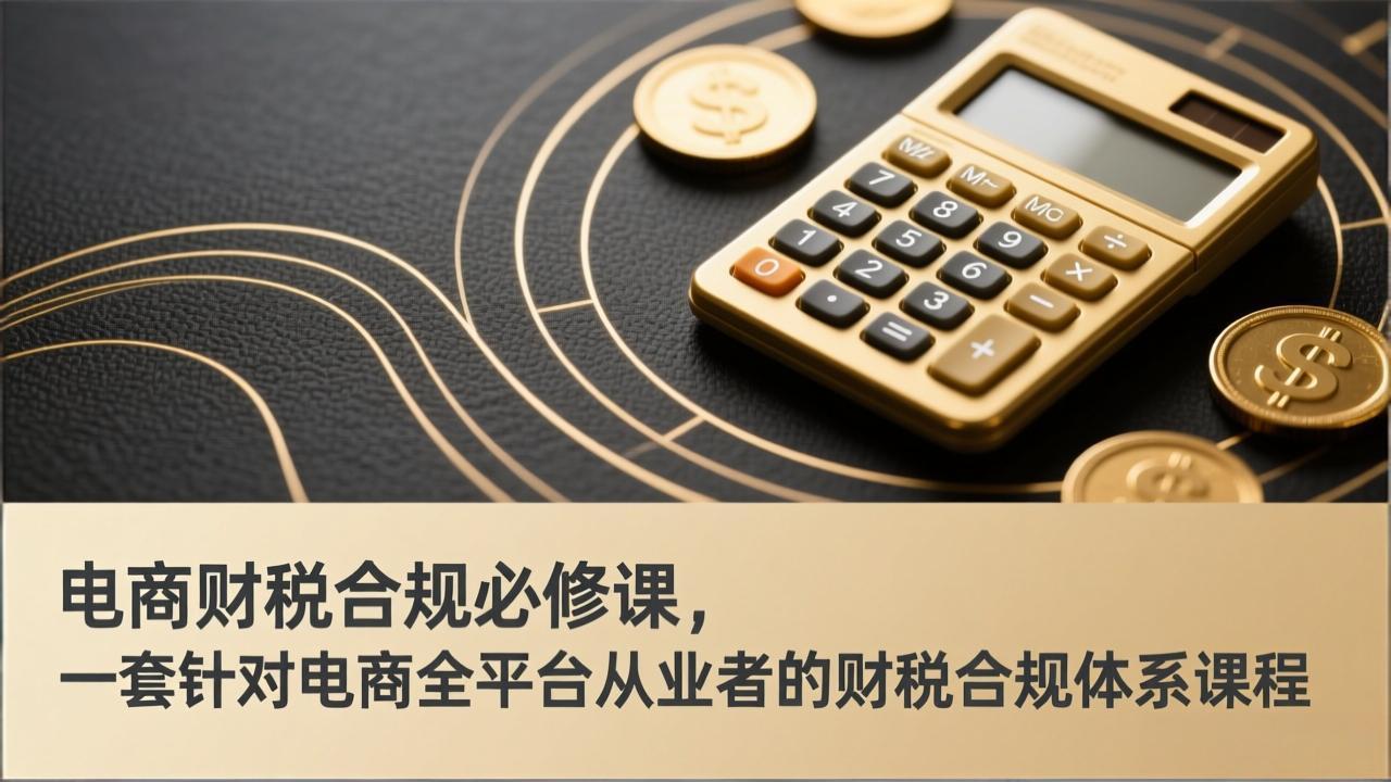 电商财税合规必修课，是一套针对电商全平台从业者的财税合规体系课程-想要创业