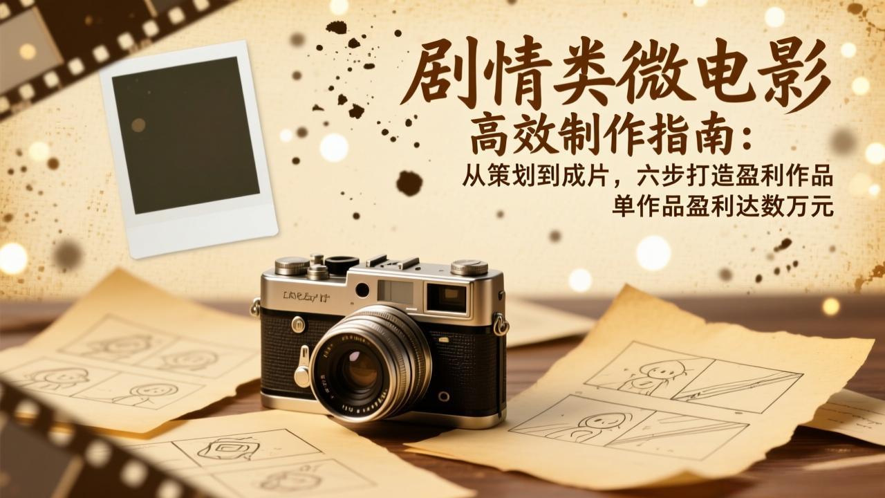 剧情类微电影高效制作指南：从策划到成片，六步打造盈利作品，单作品盈利达数万元-想要创业
