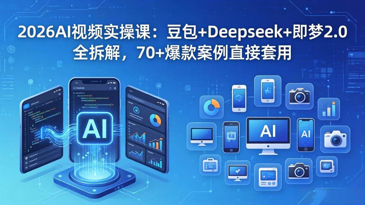 （18263期）2026AI视频实操课：豆包+Deepseek+即梦2.0全拆解，70+爆款案例直接套用-想要创业
