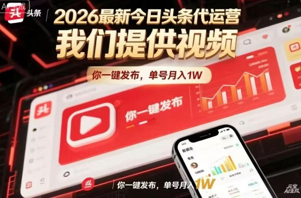 今日头条躺賺模式，你9我1，操作简单，一键发布，单机日入数百，长期合作【揭秘】-想要创业